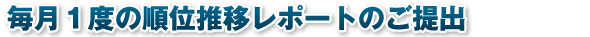 毎月1度の順位推移レポートのご提出