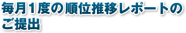 毎月1度の順位推移レポートのご提出